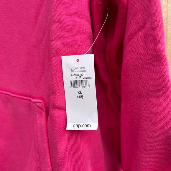 NWT GAP TEEN HOT PINK PULLOVER HOODIE Size XL (12) - Picture 3 of 4